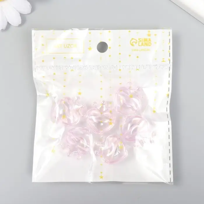 Бусина для рукоделия и плетения &laquo;Арт Узор. Сердечко с короной сиреневое&raquo;, пластик, 2.1&times;1.4&times;2.5 см