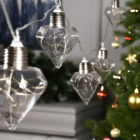 Гирлянда &laquo;Нить&raquo; 3 м с насадками &laquo;Лампочки кристалл&raquo;, IP20, прозрачная нить, 80 LED, свечение мульти, 8 режимов, 220 В