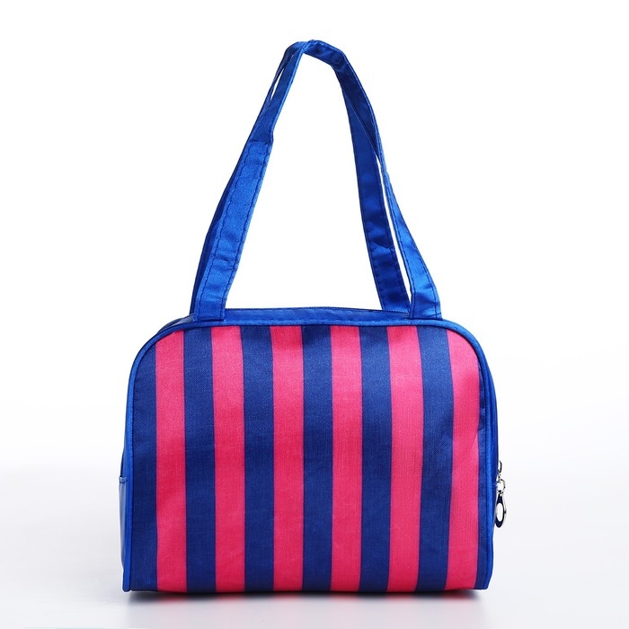 Косметичка на молнии, цвет синий/малиновый