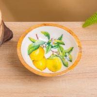 Миска "Лимоны" дерево манго 17,5х17,5х6,5 см