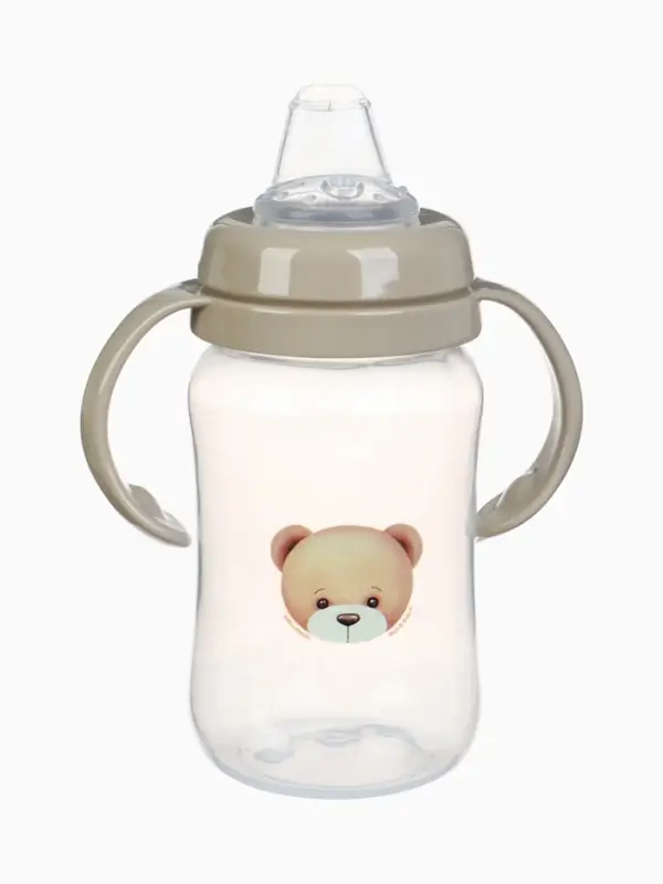 Поильник - непроливайка &laquo;Baby Bear&raquo; с силиконовым носиком, 270 мл., цвет бежевый Mum&Baby