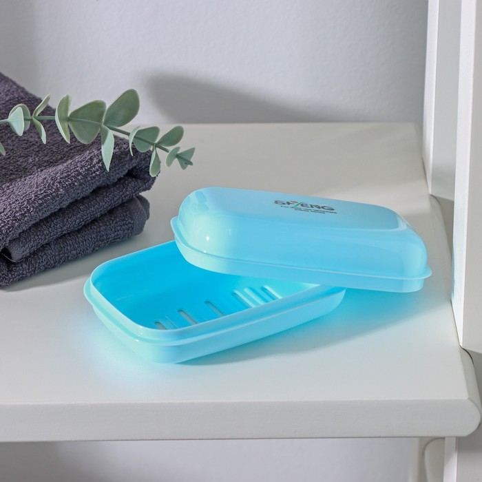 Мыльница пластиковая, 11&times;7,5&times;4 см, цвет МИКС