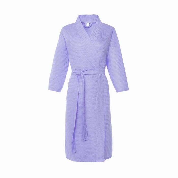 Халат вафельный женский &laquo;Экономь и Я&raquo; рукав 3/4 цвет сиреневый р. 46-48, хл 100%, 200 г/м&sup2;