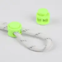 Набор для шнурков, d=5 мм, фиксатор и наконечник, 2 пары, салатовый