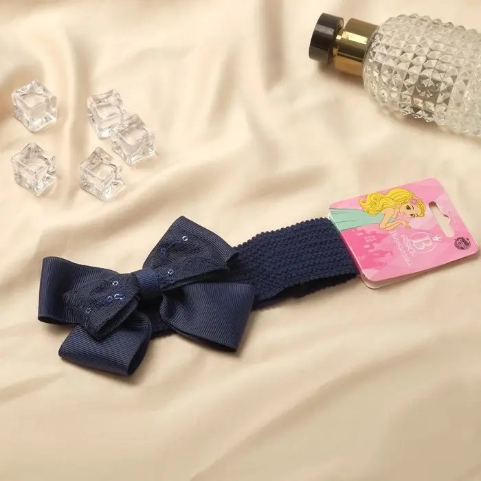 Повязка для волос "Выбражулька" блеск, 16х3 см, синий