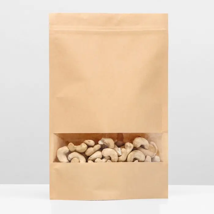 Пакет Zip - lock Крафт с прямоугольным окном 18&times;26 см