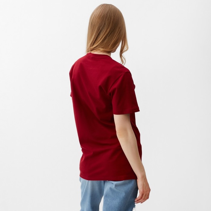 Футболка женская, цвет бордовый, размер 44