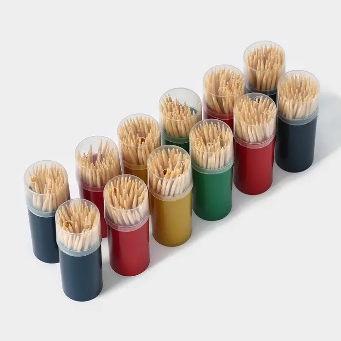 Зубочистки Доляна, 60 шт, цвет МИКС