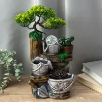 Фонтан "Ведерки под деревом" 32х15х13 см (с подсветкой)