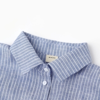 Рубашка женская MINAKU oversize в полоску, белая/голубая, размер 46