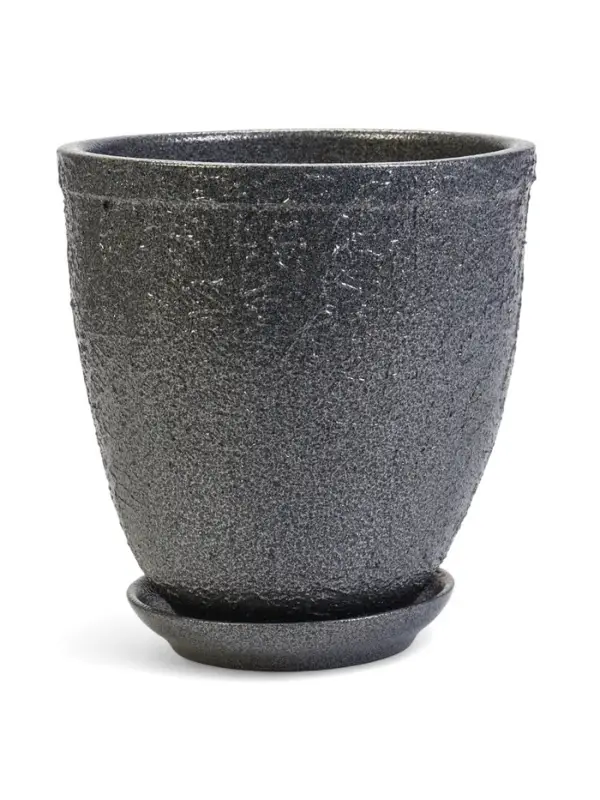 Горшок цветочный с поддоном 2,4 л, керамика "Шагрень" (М)