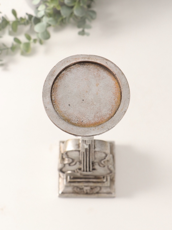 Подсвечник полистоун на 1 свечу "Скрипка" серебро 10х10х36 см