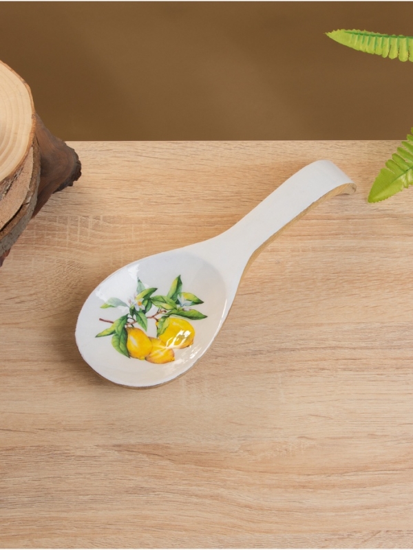 Подставка под ложку "Лимоны" дерево манго 25,5х9х3,8 см