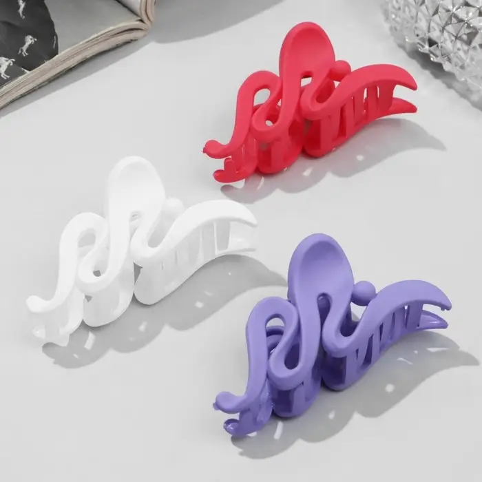 Крабик для волос &laquo;Матовый&raquo;, волна наклон, 7.5 см, МИКС