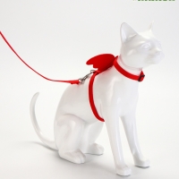 Комплект амуниции "Ангел", размер XS, шлейка 19-26 см, поводок 120 х 1 см, красный