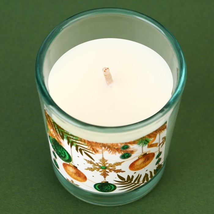 Свечи в стакане с аромадиффузором новогодние &laquo;Волшебного Нового года&raquo;, набор, свечи 2 шт., аромадиффузор 1 шт., аромат белая ель