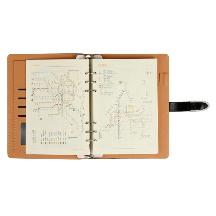 Органайзер на кольцах А5, 90 листов в линейку, с хлястиком, МИКС