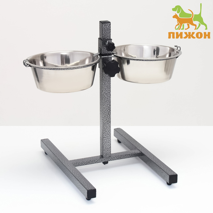 Регулируемая подставка с 2 мисками по 1,8 л, высота подставки 40 см Регулируемая подставка с 2 мисками по 1,8 л, высота подставки 40 см