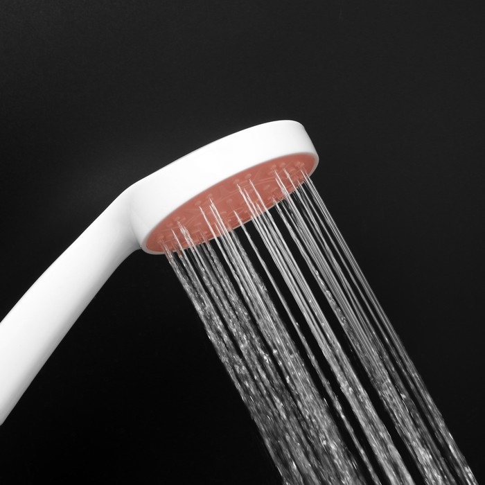 Душевая лейка ZEIN Z0209, 1 режим, пластик, цвет белый с розовой вставкой