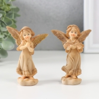 Сувенир полистоун "Ангел-девочка с ободком в платье" МИКС 7,8х5,8х3,5 см