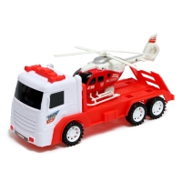 Грузовик инерционный &laquo;Автовоз&raquo;, вертолёт в комплекте, МИКС