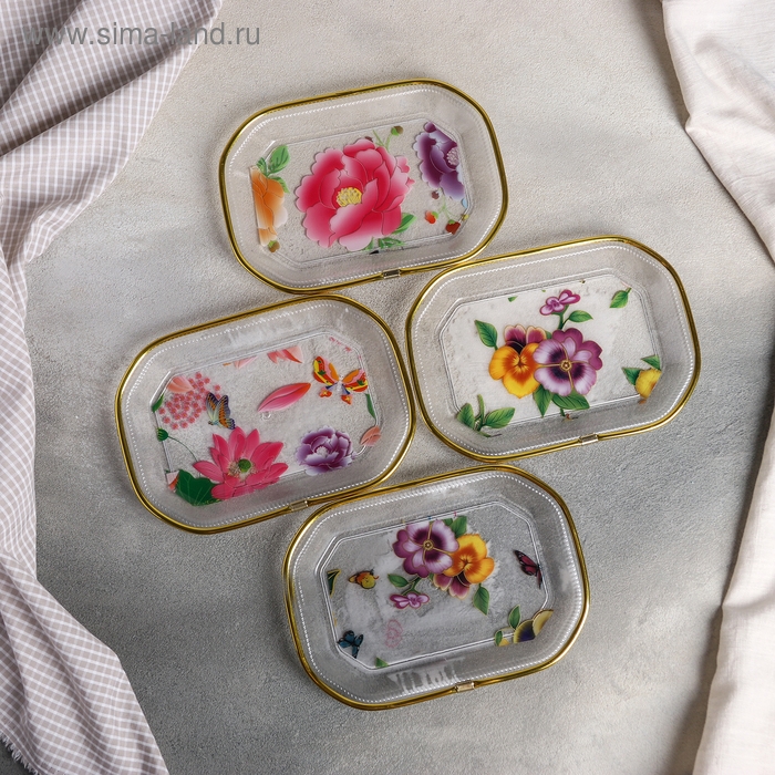 Блюдо прямоугольное &laquo;Блеск&raquo;, 21,7&times;15,3 см, рисунок МИКС