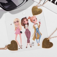 Кулоны &laquo;Неразлучники&raquo; три сестры, три сердца, цвет золото, 40 см