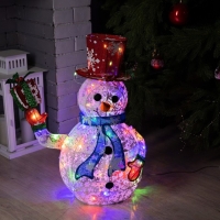 Светодиодная фигура «Снеговик» 33 × 65 × 27 см, металл, текстиль, 220 В, свечение мульти Светодиодная фигура «Снеговик» 33 × 65 × 27 см, металл, текстиль, 220 В, свечение мульти