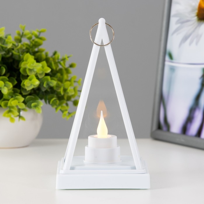 Ночник "Пирамидка" 2хAAA белый 9,5х9,5х17 см RISALUX