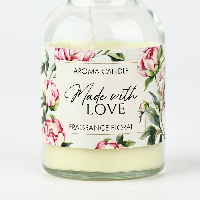 Свеча интерьерная "Made with love", аромат цветочный