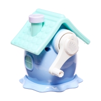 Точилка механическая с контейнером, 5 видов заточки, Домик синий