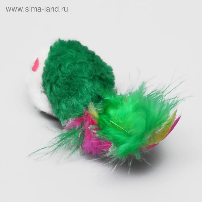 Набор игрушек для кошек: мышь 5 см и шарик с бубенчиком 3,8 см, микс цветов Набор игрушек для кошек: мышь 5 см и шарик с бубенчиком 3,8 см, микс цветов