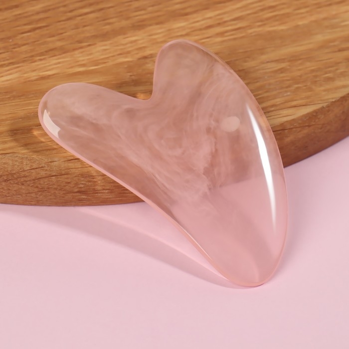 Массажёр гуаша &laquo;Сердце&raquo;, 8,5 &times; 5,5 см, цвет розовый