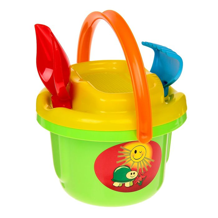 Песочный набор №193: ведро большое, ситечко большое, лопатка, грабельки), цвета МИКС Песочный набор №193: ведро большое, ситечко большое, лопатка, грабельки), цвета МИКС