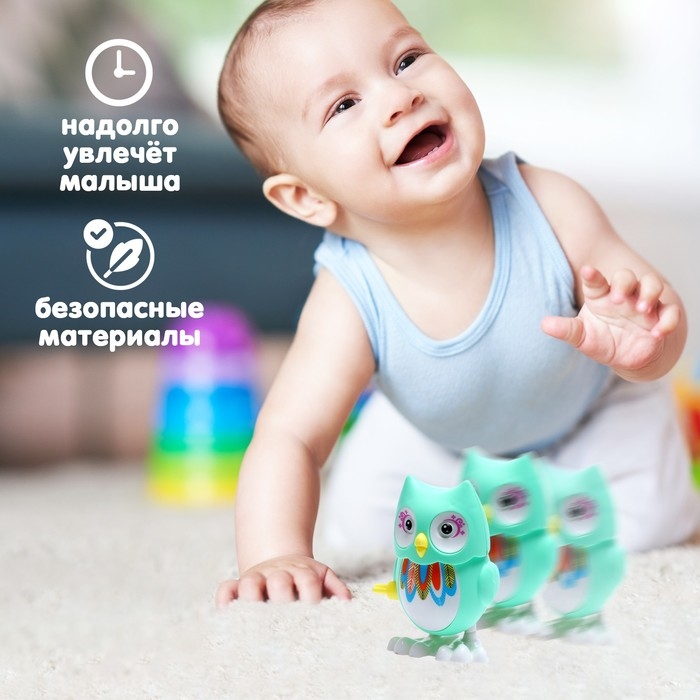 Игрушка заводная «Сова», цвета МИКС Игрушка заводная «Сова», цвета МИКС