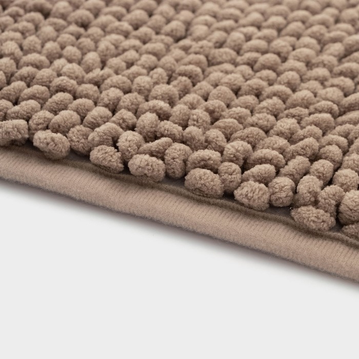 Коврик "Букли" для ванной 50х80 см, бежевый, микрофибра плотность 1100