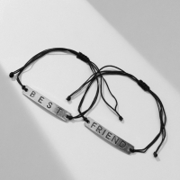 Браслеты &laquo;Неразлучники&raquo; best friend, пряжки, цвет чёрный, 7 см