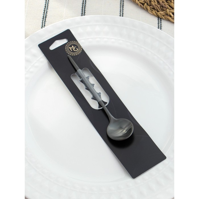 Ложка чайная из нержавеющей стали Magistro &laquo;Фолк&raquo;, длина 12,3 см, цвет чёрный