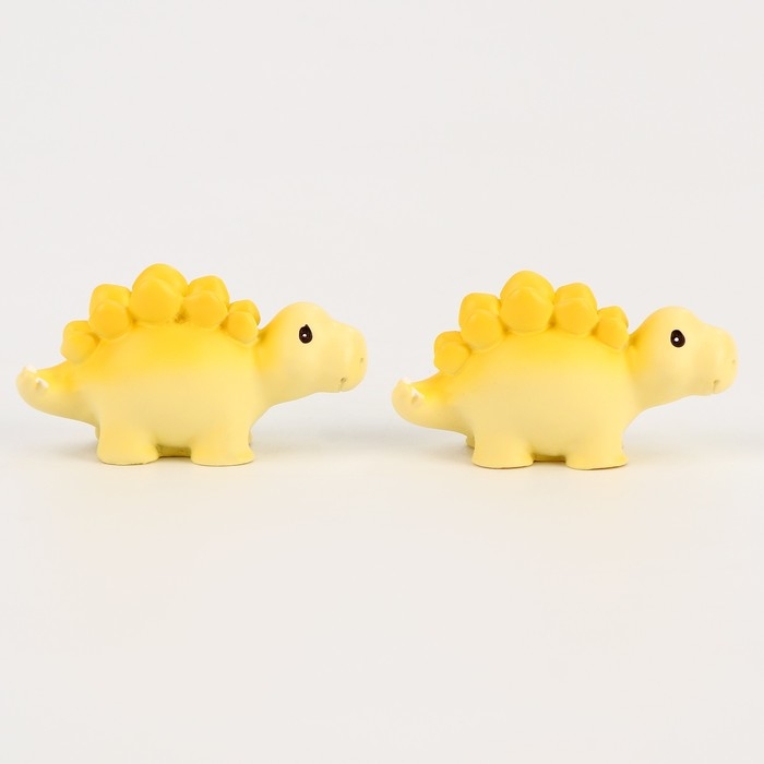 Миниатюра кукольная &laquo;Динозаврик&raquo;, набор 2 шт., размер 1 шт. &mdash; 3 &times; 5,5 &times; 2 см, цвет жёлтый