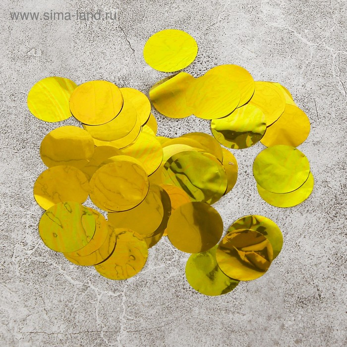 Наполнитель для шара &laquo;Конфетти круг&raquo;, 2,5 см, фольга, цвет золотой, 500 г