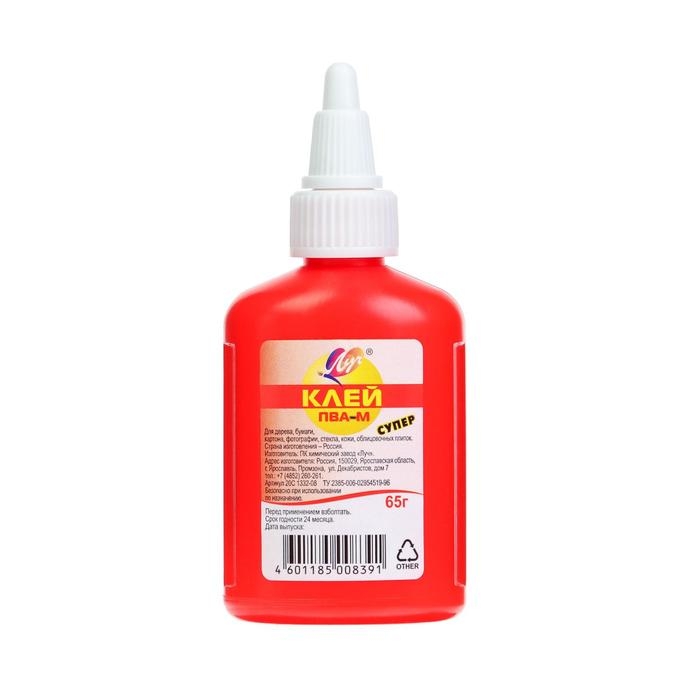 Клей ПВА-М Клей ПВА-М "СУПЕР", 65 г "Луч"