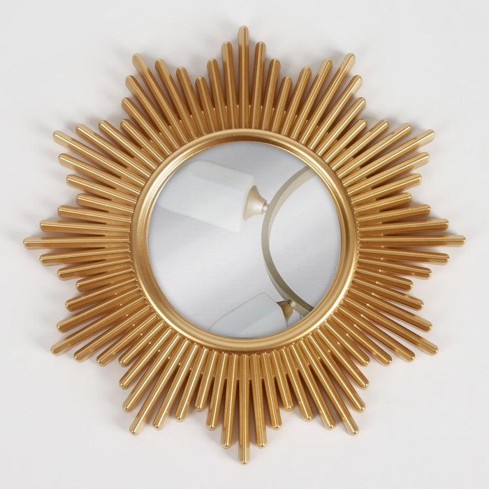 Зеркало настенное &laquo;Полосы&raquo;, d зеркальной поверхности 11 см, цвет золотистый