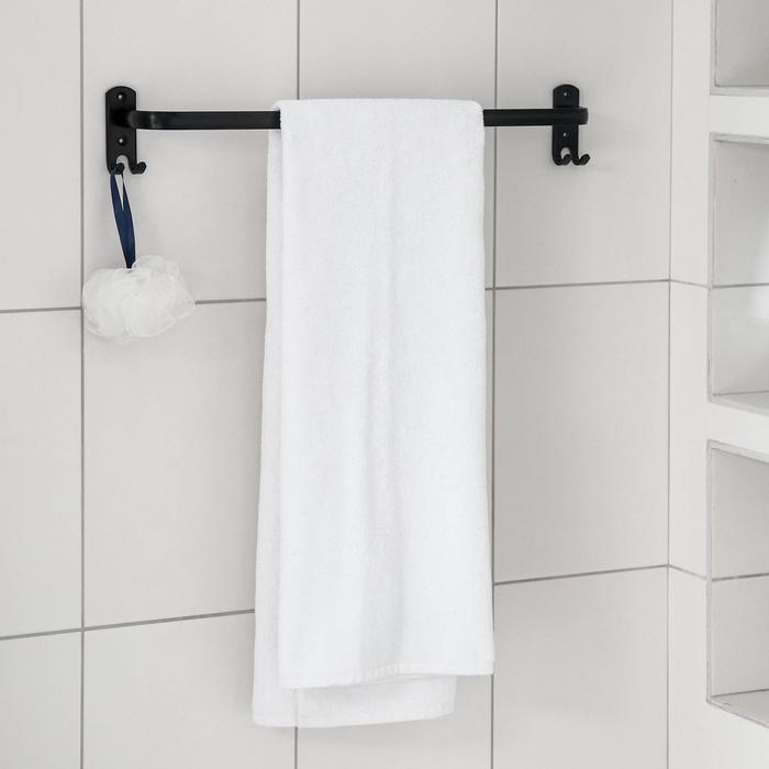 Держатель для полотенец, 4 крючка, 58&times;10&times;7,5 см, цвет чёрный