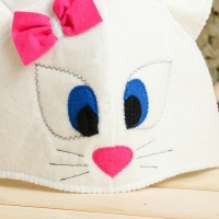 Шапка для бани модельная "Кошечка" Шапка для бани модельная "Кошечка"