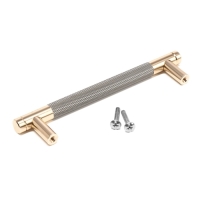 Ручка-рейлинг CAPPIO CRYSTAL, м/о 128 мм, цвет золото/серый