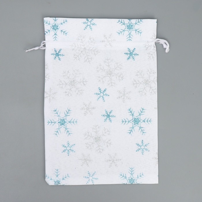 Мешочек подарочный холща «С праздником», снежинки, 16 х 24 см +/- 1.5 см, Новый год Мешочек подарочный холща «С праздником», снежинки, 16 х 24 см +/- 1.5 см, Новый год