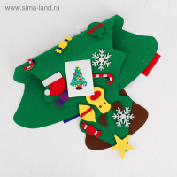 Игра из фетра &laquo;Ёлочка&raquo;, украшения на липучках, размер 95&times;70 см