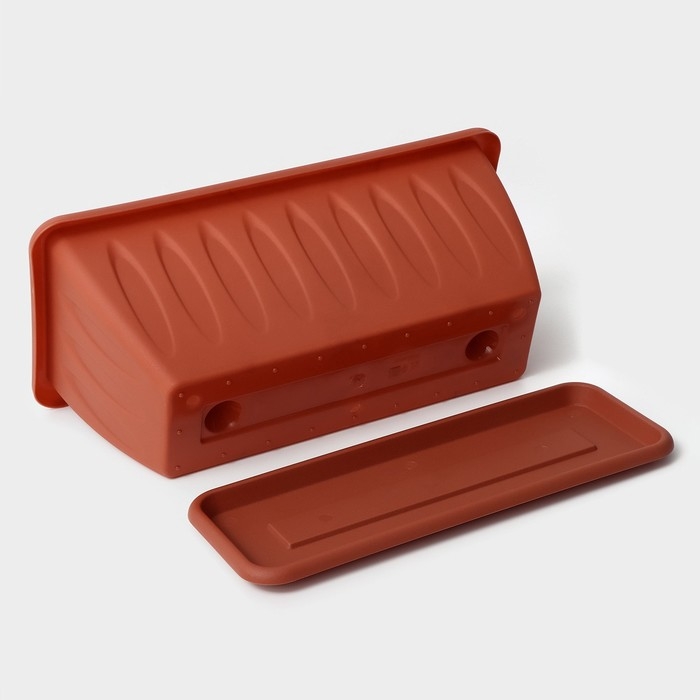 Ящик балконный для цветов с поддоном «Фелиция», 40 см, цвет терракотовый Ящик балконный для цветов с поддоном «Фелиция», 40 см, цвет терракотовый