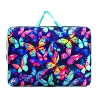 Папка для чертежей и рисунков А3, 470 х 350 х 75 мм, с ручками, текстильная, ПМД 3-20-4 "Неоновые бабочки" (тесьма) 71719 Папка для чертежей и рисунков А3, 470 х 350 х 75 мм, с ручками, текстильная, ПМД 3-20-4 "Неоновые бабочки" (тесьма) 71719