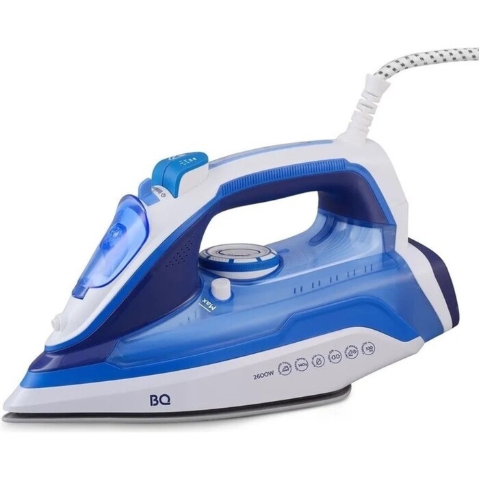 Утюг BQ SI1002, 2600 Вт, керамическая подошва, 30 г/мин, 320 мл, бело-синий Утюг BQ SI1002, 2600 Вт, керамическая подошва, 30 г/мин, 320 мл, бело-синий